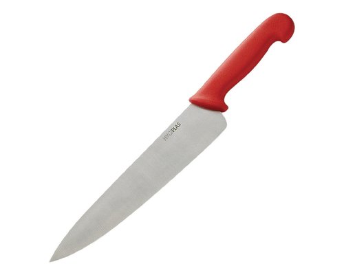 HYGIPLAS Couteau chef 25 cm manche rouge
