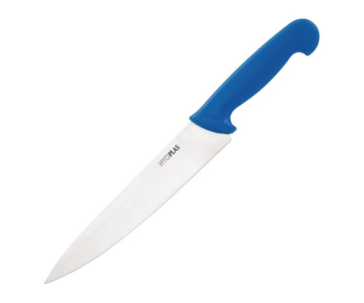 HYGIPLAS Koksmes / Chefmes 25 cm blauw handvat