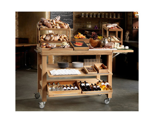 CRASTER  Serving buffet trolley - butchers trolley oak