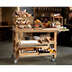 CRASTER  Serving buffet trolley - butchers trolley oak