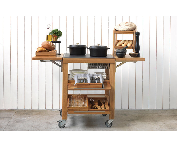 CRASTER  Hot & Cold Trolley -Matt laquered oak