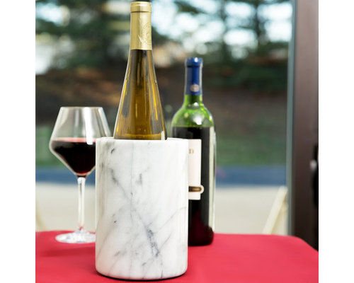 AMERICAN METALCRAFT  Wine and champagne cooler white marble
