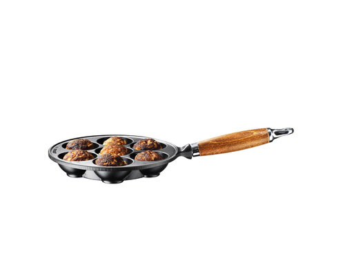 LE CREUSET  Beignetpan 20 cm met houten handvat