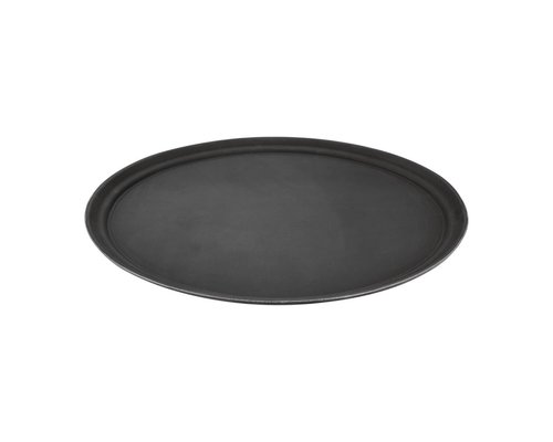 M & T  Plateau noir ovale 56 x 68 cm XL anti-dérapant