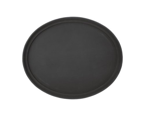 M & T  Plateau noir ovale 56 x 68 cm XL anti-dérapant