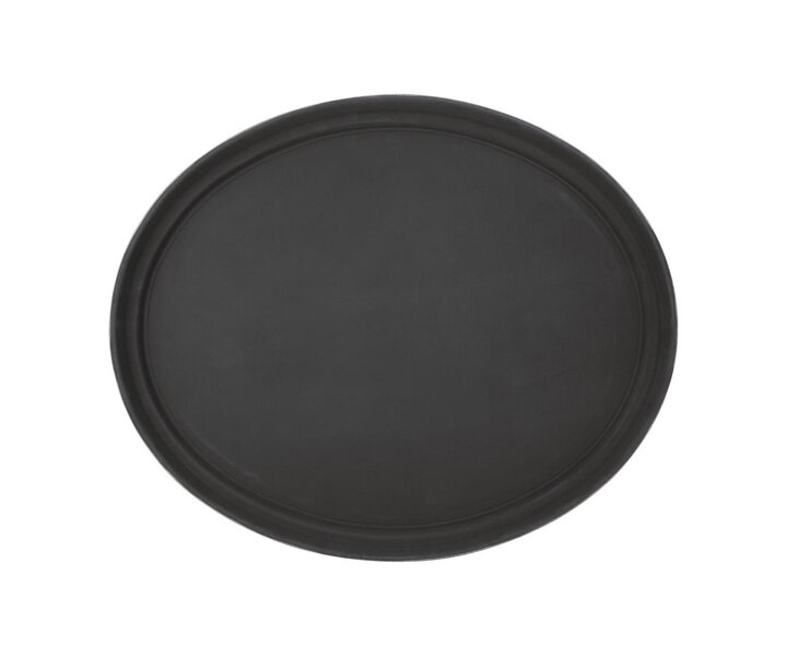 M&T Plateau noir ovale 56 x 68 cm XL anti-dérapant