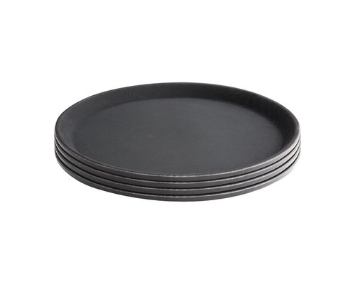 OLYMPIA DIENBLADEN  Round non-slip tray black 40,5 cm