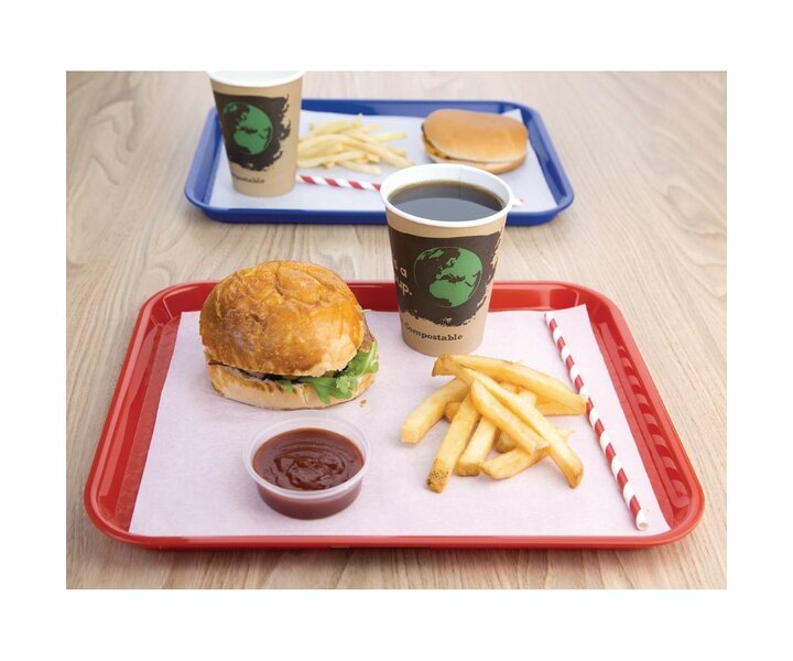 OLYMPIA DIENBLADEN  Plateau fast food rouge 34,5 x 26,5 cm