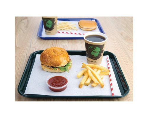 OLYMPIA DIENBLADEN  Tray fast food green 34,5 x 26,5 cm