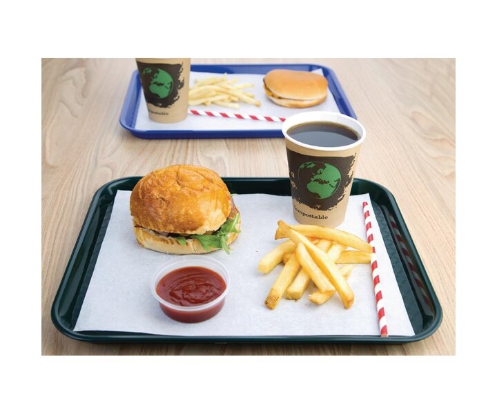 OLYMPIA DIENBLADEN  Tray fast food green 34,5 x 26,5 cm