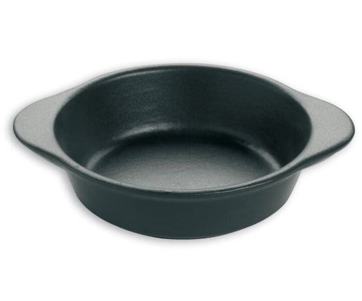 CHASSEUR  Plat rond creux en fonte émaillée noire