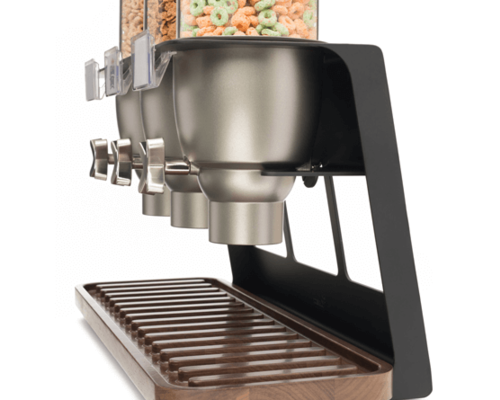 ROSSETO Cereal dispenser 5 x 4,9 liter on walnut wooden base