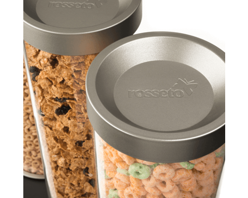 ROSSETO Cereal dispenser 5 x 4,9 liter on walnut wooden base