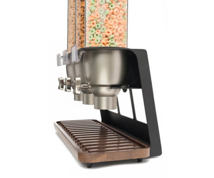 ROSSETO Cereal dispenser 5 x 4,9 liter on walnut wooden base