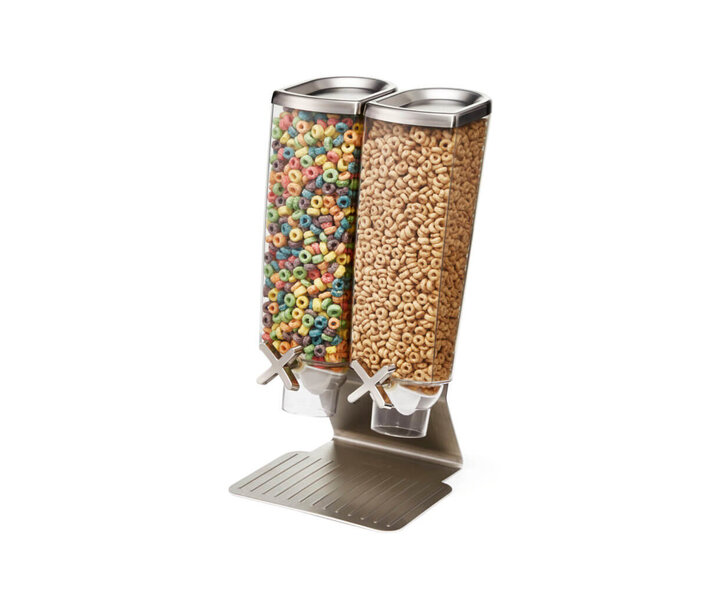 ROSSETO Cereal dispenser  2 x 3,8 liter on stainless steel base