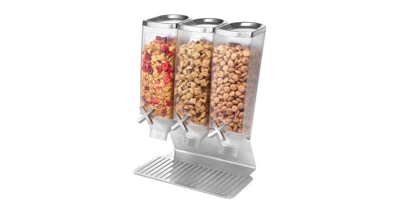 Distributeur De Céréales 3 Compartiments - Pour Petit-déjeuner, Aliments Secs, Rangement Pratique 2L Chaque