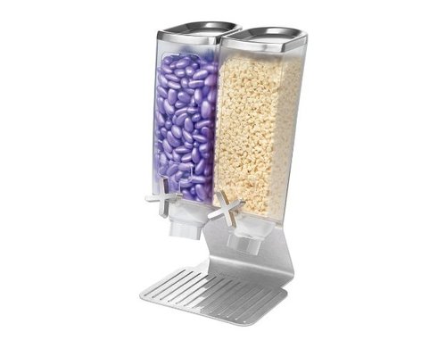 ROSSETO Ontbijtgranen dispenser 2 x 3,8 liter  op roestvrijstalen  standaard