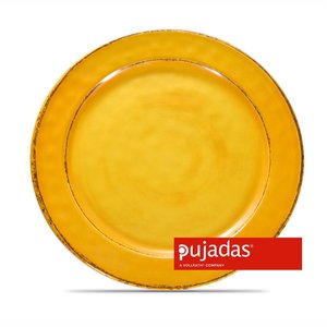PUJADAS Assiette plate 28 cm mélamine jaune