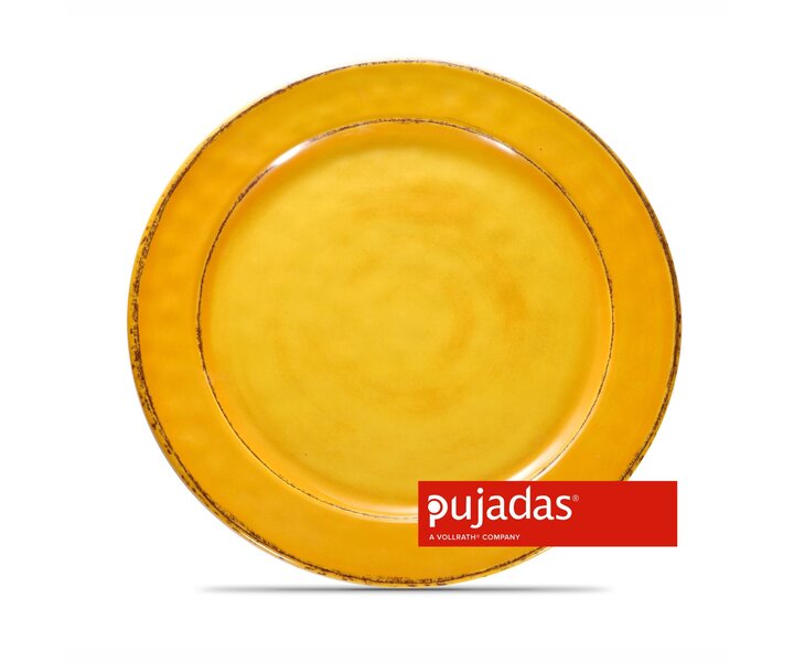 PUJADAS Flat tapas plate 22 cm yellow melamine