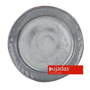 PUJADAS Assiette plate 22 cm mélamine gris