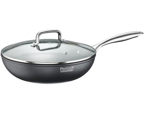 PINTINOX  Wok avec couvercle en verre 28 cm