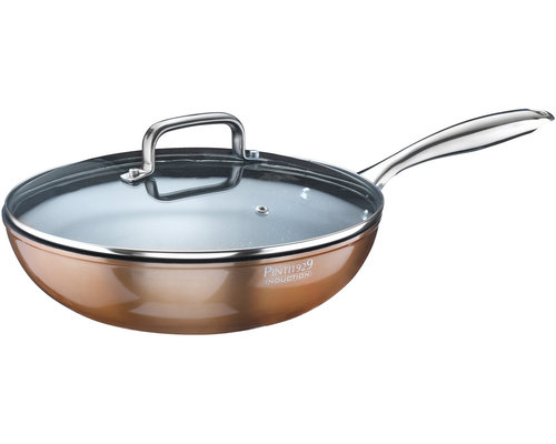 PINTINOX  Wok avec couvercle en verre 28 cm