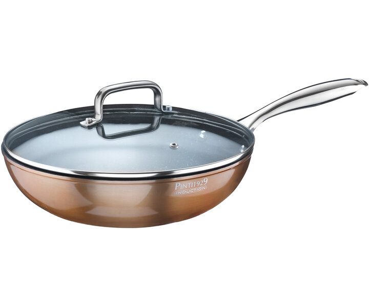 PINTINOX  Wok met glazen deksel 28 cm