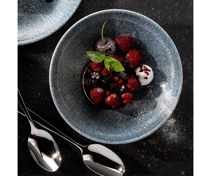 CHURCHILL Assiette creuse 24,8 cm Raku Topaz blue