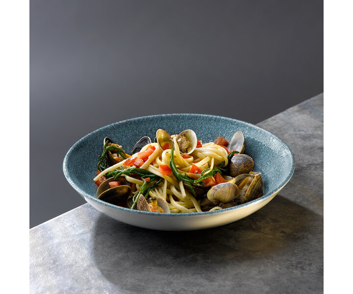 CHURCHILL Deep bord 24,8 cm Raku Topaz blue