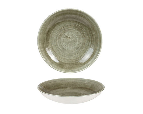 CHURCHILL Deep plate 24,8 cm Raku Patina Burnished green