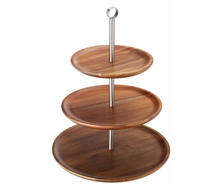 UTOPIA  Présentoir 3 niveaux en bois d'acacia