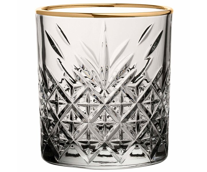 PASABAHCE Whisky  glass 36 cl with golden rim Timeless Vintage