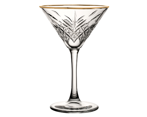 PASABAHCE Martini glas 23 cl met  gouden boord Timeless Vintage