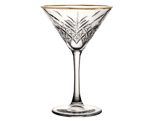 PASABAHCE Verre à Martini  23 cl avec bord doré Timeless Vintage
