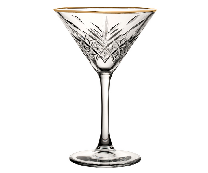 PASABAHCE Martini glas 23 cl met  gouden boord Timeless Vintage