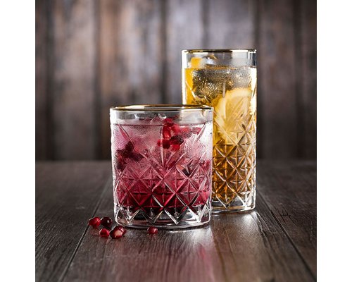 PASABAHCE Cocktail coupe 27 cl with golden rim Timeless Vintage