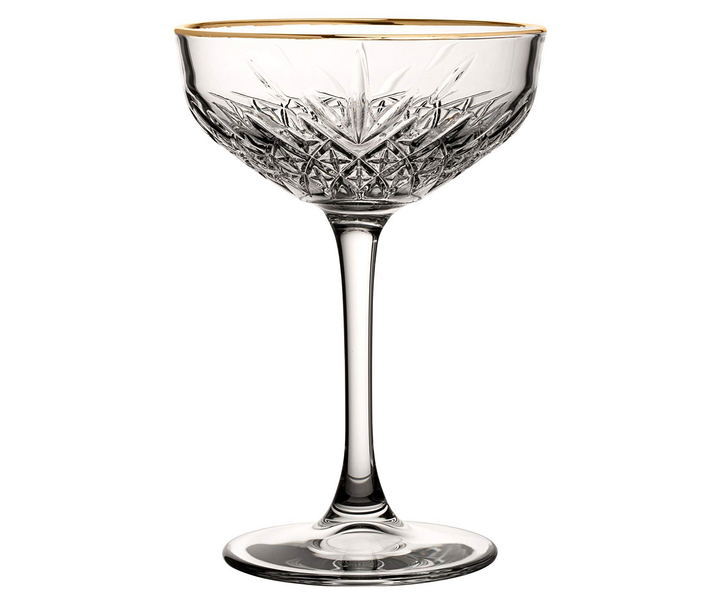 PASABAHCE Cocktail coupe 27 cl with golden rim Timeless Vintage