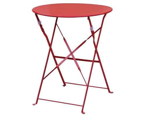 M & T  Table round 59,5 cm foldable red