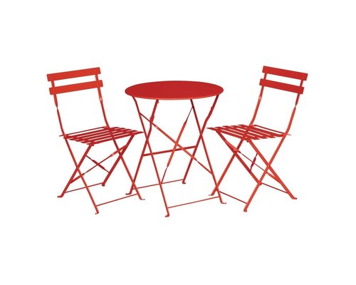 M & T  Table ronde 59,5 cm pliable rouge