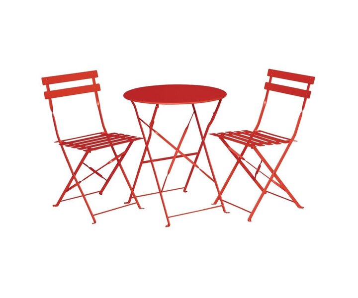 M&T Table round 59,5 cm foldable red