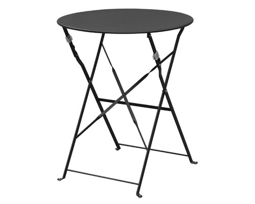 M & T  Table round 59,5 cm foldable black