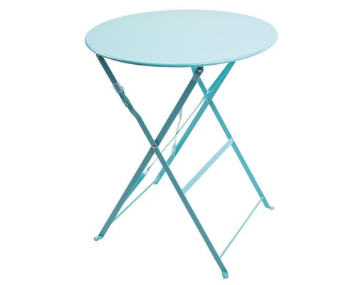 M & T  Table round 59,5 cm foldable seaside blue