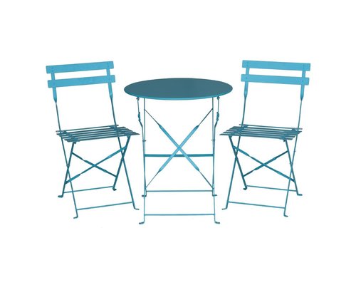 M & T  Table ronde 59,5 cm pliable turquoise