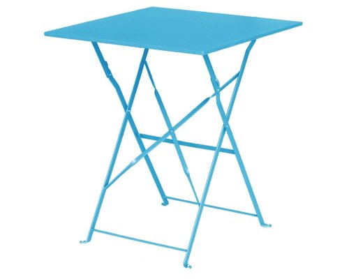 M & T  Table square 60 x 60 cm foldable seaside blue