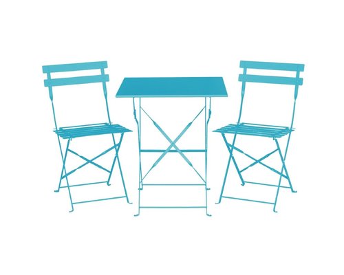 M&T Table carrée 60 x 60 cm pliable turquoise