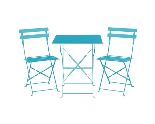 M & T  Table carrée 60 x 60 cm pliable turquoise