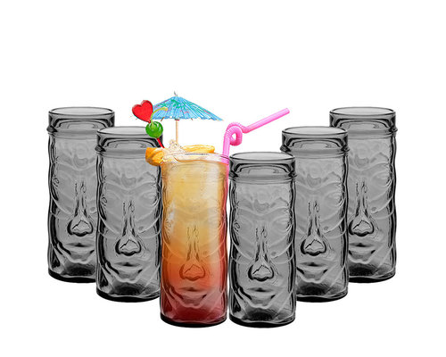 UTOPIA  Tahiti Tiki cocktail glas 45 cl  rookgrijs
