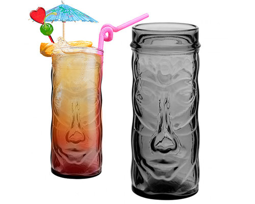 UTOPIA  Tahiti Tiki cocktail glas 45 cl  rookgrijs