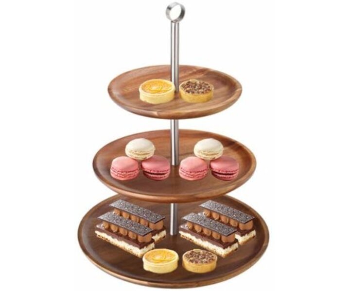 UTOPIA  Présentoir 3 niveaux en bois d'acacia