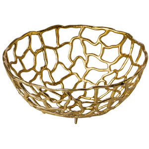 M & T  Basket 38 cm aluminium gold color